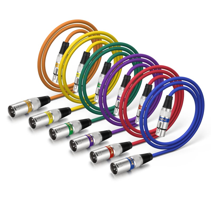 EBXYA XLR Cable 3ft 6 Pack 3 Pins Balanced XLR Microphone Cable Male to Female Suitable for Audio Mixer, Speaker Systems, Radio Station - Image 1